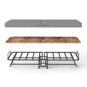 English Elm Portable Folding Guest Bed with Memory Foam and Reinforced Steel Frame on Locking Wheels T3963P447221
