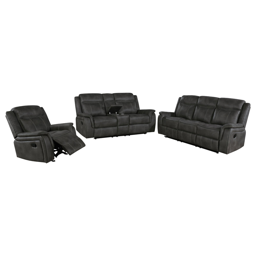 English Elm Franklin Microfiber Reclining Sofa Set with Wall Hugger Design and Tufted Cushioning B062S01587