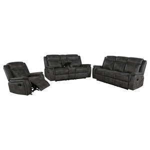 English Elm Franklin Microfiber Reclining Sofa Set with Wall Hugger Design and Tufted Cushioning B062S01587
