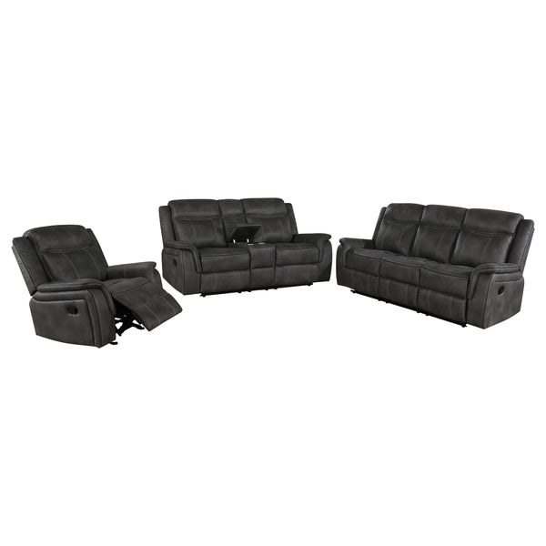 English Elm Franklin Microfiber Reclining Sofa Set with Wall Hugger Design and Tufted Cushioning B062S01587