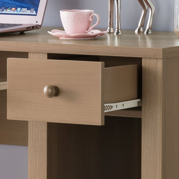 English Elm Student Compact Desk For Home Office – Stylish Writing Table With Storage, Keyboard Drawer & Wood Knob B107P269928-GIGA