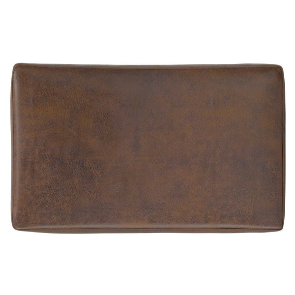 English Elm Shiloh Small Storage Ottoman - Rustic Faux Leather Accent, Multifunctional Footstool & Storage Solution B136P364270-GIGA