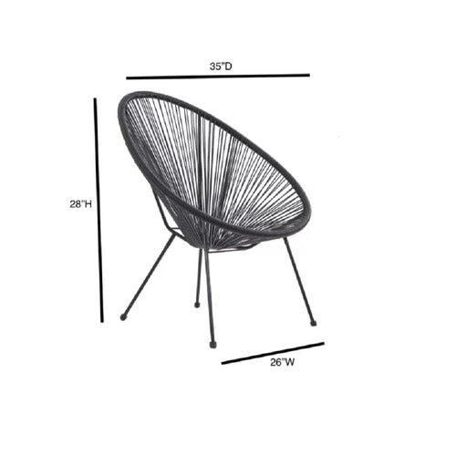 English Elm 2-Pack Steel Outdoor Lounge Chairs Egg-Shaped Papasan Style, Weather-Resistant, Stackable, 600lb Capacity B120P361553