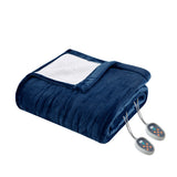 True North by Sleep Philosophy Ultra Soft Casual Plush Reverses to Berber Heated Blanket TN54-0402 Indigo