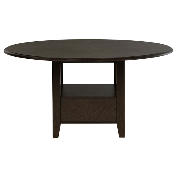 English Elm Fulton Neoclassical Round Pedestal Dining Set Seats Four with Built-in Storage B062S01682
