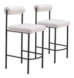 Livorno Counter Stool - Set of 2 Ivory 109811 Zuo Modern