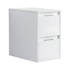 English Elm 12" Bathroom Side Cabinet - Elegant Wall-Mounted Design With 2 Soft-Close Drawers & Glossy Finish W999P312083