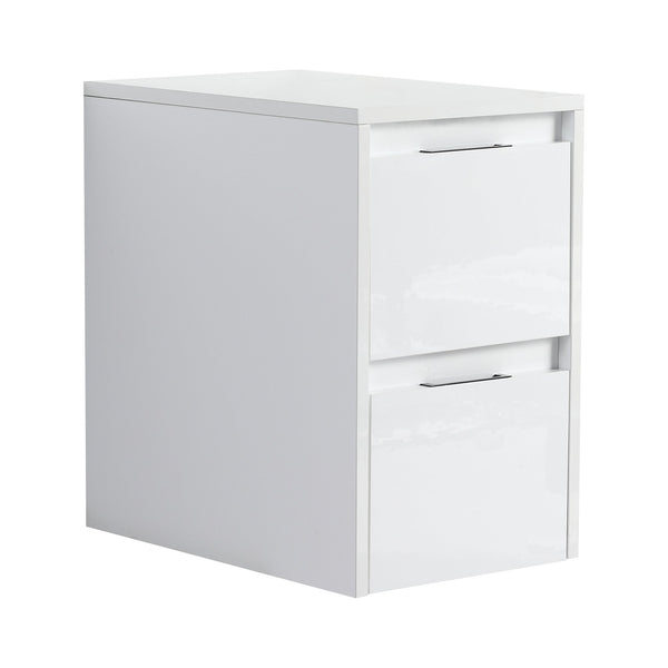English Elm 12" Bathroom Side Cabinet - Elegant Wall-Mounted Design With 2 Soft-Close Drawers & Glossy Finish W999P312083