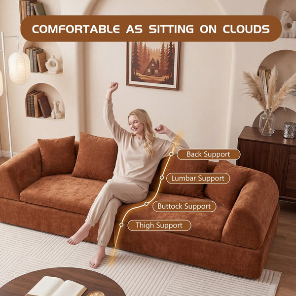 English Elm Cloud Modular Sectional with Ottoman Sink-in Cushions for Relaxed Living Spaces W3728S00010