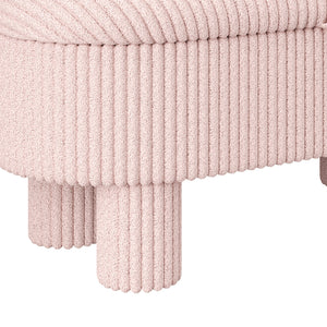English Elm Modern Corduroy Upholstered Storage Bench with Lift Top Lid for Bedroom Entryway Pink N719P305624P