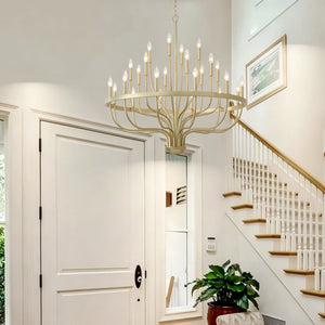English Elm 39.3 Inch Wood Wagon Wheel Chandelier with Seeded Glass Shades 20-light Farmhouse W5008P464949
