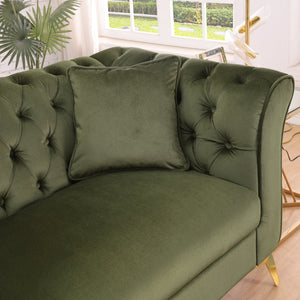 English Elm 102 Inch Linen Modular Sectional Sofa with Hidden Storage and Cloud Cushion Comfort Green W1099S00175