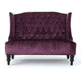 Christopher Knight Home® - Noble House - Leora Modern Glam Tufted Velvet Wingback Loveseat