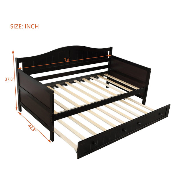 English Elm Twin Cottage Beadboard Daybed with Pull Out Trundle Solid Pine Guest Room Frame N708P357100P