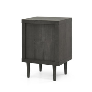 English Elm Christopher Knight Home® - 2-DRAWER Nightstand with Faux Wood Finish and Rubberwood Legs, Compact Storage Nightstand with Knob Handles Grey 72037.00GRY