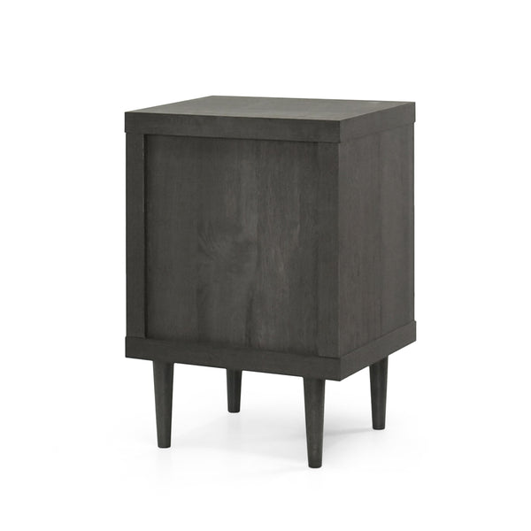 English Elm Christopher Knight Home® - 2-DRAWER Nightstand with Faux Wood Finish and Rubberwood Legs, Compact Storage Nightstand with Knob Handles Grey 72037.00GRY