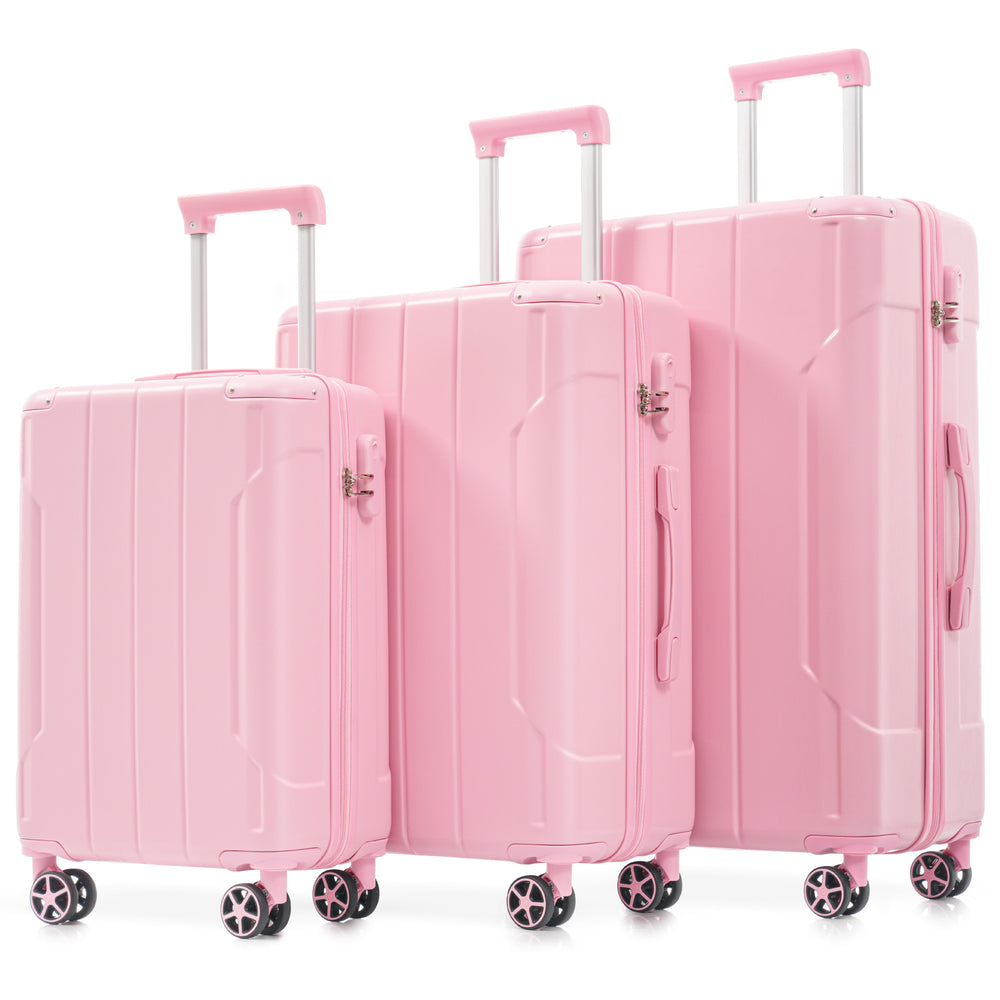 English Elm Luggage Set 3 Piece Abs Hard Shell Expandable Suitcase with Tsa Lock Spinner Wheels Pink N730P296584P