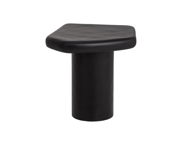 Sunpan DETTI End Table - Sculptural Matte Black Concrete Accent Piece for Modern Living Spaces & Patios 112618