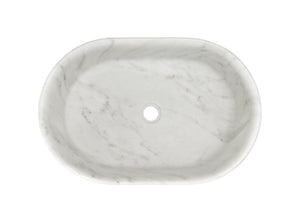 English Elm White Natural Marble Vessel Sink - Semi-Polished Elegance, Durable Design For Luxurious Bathrooms W1696P333273-GIGA