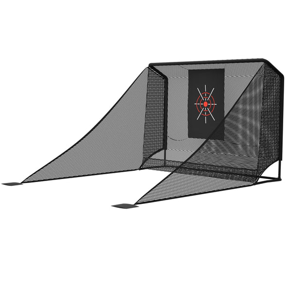 English Elm Golf Practice Net with Auto Ball Return Side Barriers Portable Backyard Hitting Enclosure W1422P416689