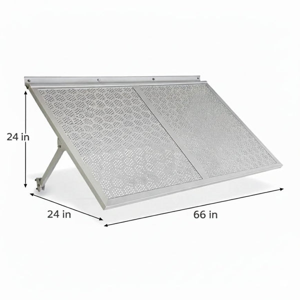 English Elm Haze Aluminum Exterior Awning White Powder Coat Finish for Entryways and Windows B2755P462230