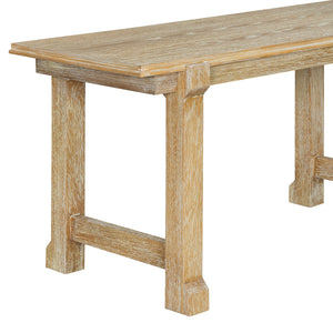 English Elm Trexm Farmhouse Dining Set Seats Six Oak Veneer Table Mixed Chairs Bench Included Beige,Natural Wood Wash ST000156AAE