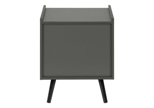 English Elm Accent Side Table Rustic Grey Laminate Compact Storage Cabinet Transitional Bedroom Grey B2710P461707