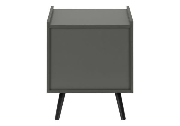 English Elm Accent Side Table Rustic Grey Laminate Compact Storage Cabinet Transitional Bedroom Grey B2710P461707