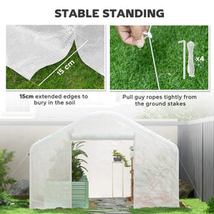 English Elm 13' 13 Ft Walk-in Hoop Greenhouse Galvanized Steel Frame Pe Cover Outdoor Growing Space T3971P409963