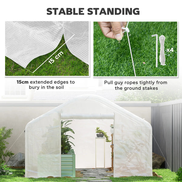 English Elm 13' 13 Ft Walk-in Hoop Greenhouse Galvanized Steel Frame Pe Cover Outdoor Growing Space T3971P409963