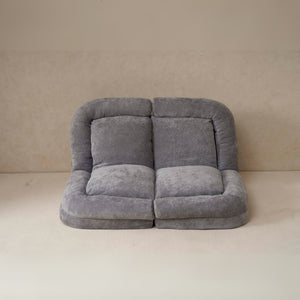 English Elm Convertible Fold-Out Double Sofa Bed with Thick Cushioning, Adjustable Backrest & Space-Saving Design Gray W244S00004