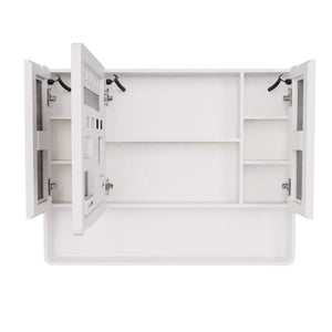 English Elm Led Triple Door Medicine Cabinet Warm Light Anti Fog Aluminum Bathroom Wall Mount W3083P451442