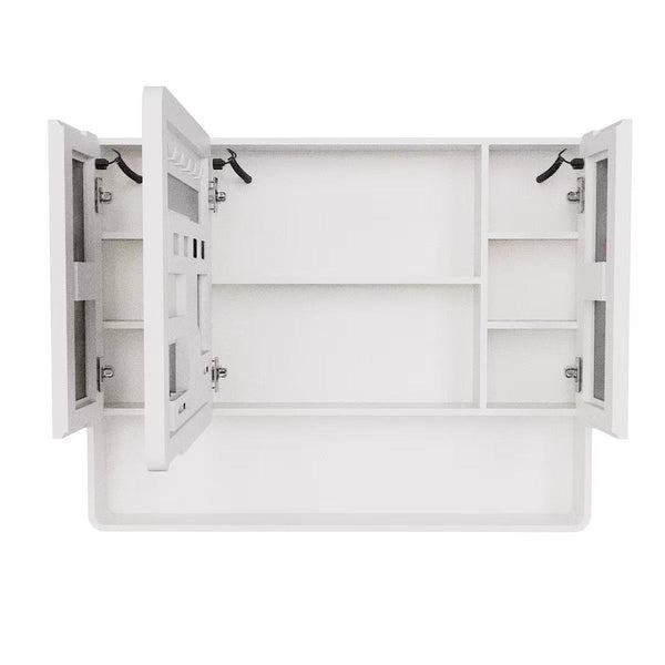English Elm Led Triple Door Medicine Cabinet Warm Light Anti Fog Aluminum Bathroom Wall Mount W3083P451442