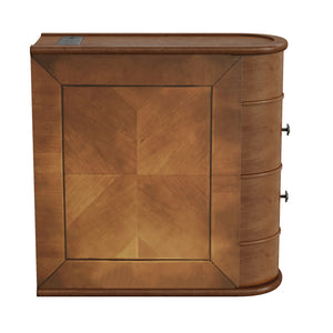 English Elm End Table With Built-In Charging Station & Storage Drawers - Fully Assembled, No Assembly Needed! W2593P289124