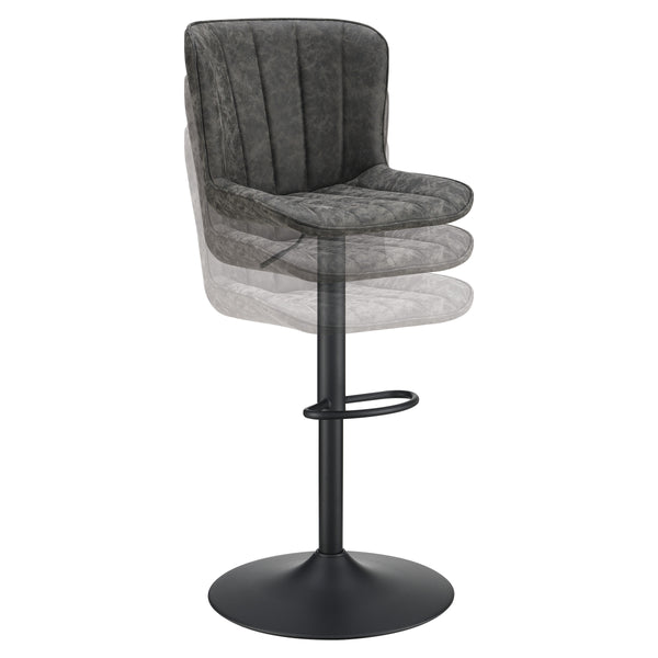 OSP Home Furnishings Kirkdale Height Adj Stool  - Set of 2 Charcoal