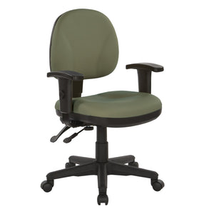 OSP Home Furnishings Sculptured Ergonomic Office Chair with Lumbar Support and Greenguard Certified Padding Sage 8180-R106