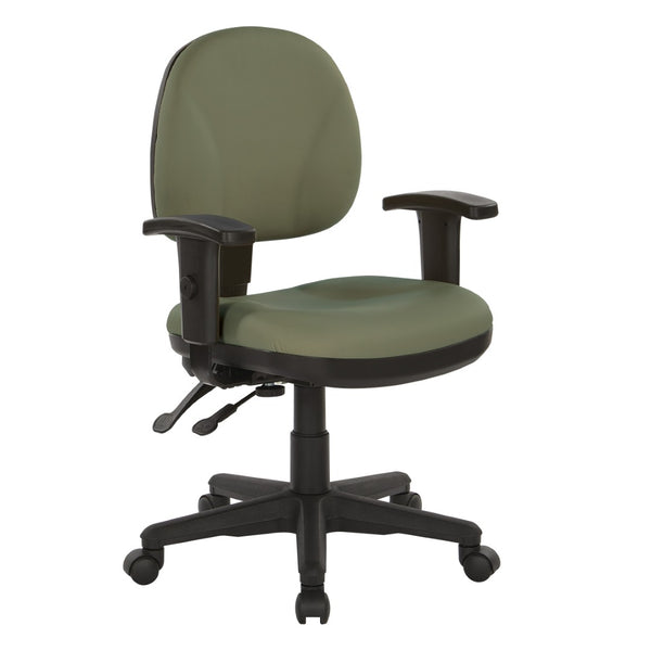 OSP Home Furnishings Sculptured Ergonomic Office Chair with Lumbar Support and Greenguard Certified Padding Sage 8180-R106