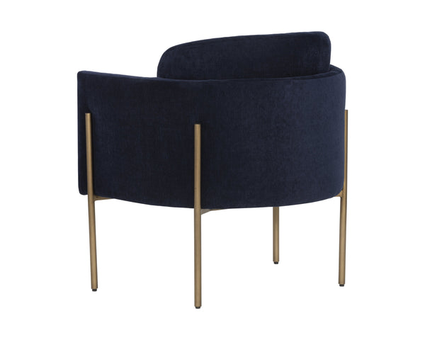 Sunpan Richie Lounge Chair - Modern Comfort with Elegant Design, Perfect for Stylish Living Spaces and Relaxation Antique Brass / Danny Navy