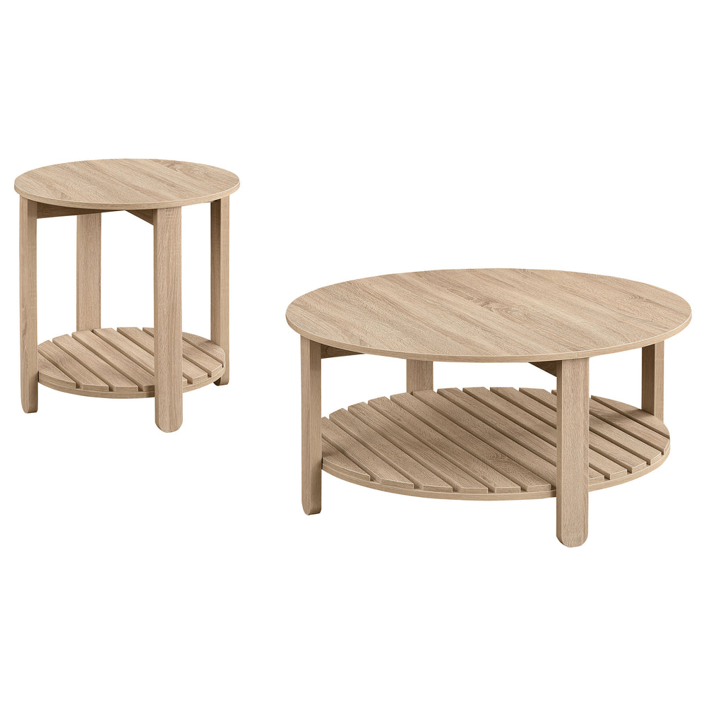 English Elm Hermosa Rustic Open Shelf Coffee and End Table Set for Farmhouse Living Rooms B062S01522