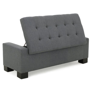English Elm Guernsey Storage Ottoman Bench with Hinged Lid for Living Room or Bedroom N767P382228C