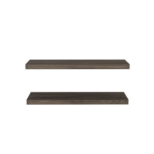 English Elm Ecco Floating Shelves Set of 2 with Hidden Brackets, Sleek Matte Finish for Books & Decor - Space-Saving Wall Storage Brown 32 L x 11 W x 4 H B200P235851