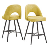 Homelegance By Top-Line Amala Metal Swivel 24" Counter Height Stools (Set of 2) Yellow Engineered Wood