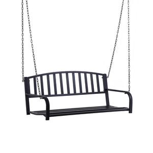 English Elm Outsunny 2-Person Porch Swing Bench With Sturdy Chains - Durable Steel Chair For Outdoor Relaxation W2225P174123-GIGA