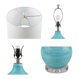 510 Design Maelle Coastal Blue Aqua Swirl Blown Glass Table Lamp FB153-1181 Aqua