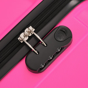 English Elm 6 Piece Hardshell Abs Travel Set with Spinner Wheels Combination Lock and Toiletry Bag Pink N732P391314H