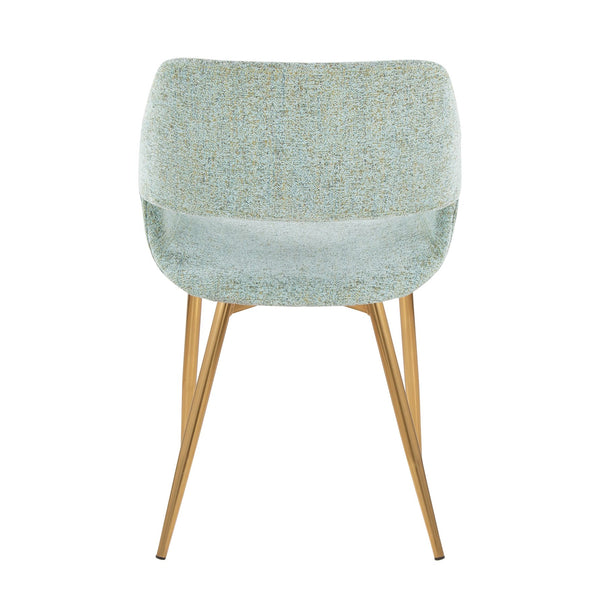 English Elm Margarite Contemporary Dining Chairs Set Of 2 - Light Green Fabric & Gold Metal For Elegant Style B202S01263