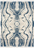 Unique Loom Hygge Shag Valley Machine Made Abstract Rug Blue, Gray/Ivory 9' 0" x 12' 2"