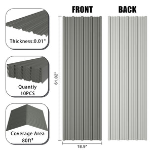 English Elm 10 Galvanized Steel Corrugated Roof Panels Weatherproof Pergola Shed Patio Cover W3213P431197