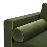 English Elm Nicholi 84" Mid-Century Modern Sofa, Olive Green Performance Velvet