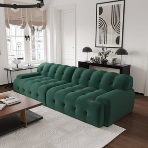 English Elm Bubble Sectional Sofa - Modern 3D-Knitted Loveseat In Green For Stylish Comfort And Relaxation B341S00017